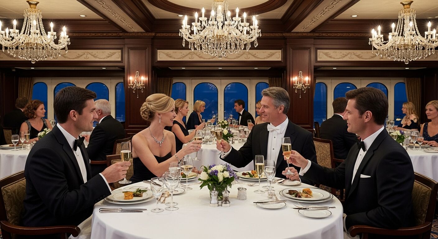 Vibrant and colorful party scene at an adults-only resort