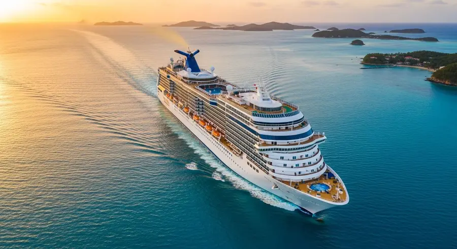 Tropical Caribbean cruise destination with turquoise waters